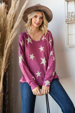 Load image into Gallery viewer, Hopely All Stars V-Neck Knit Oversized Top
