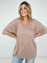 Load image into Gallery viewer, Zenana "Allie" Tri Blend Oversized Front Pocket Boyfriend Tee