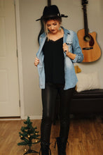 Load image into Gallery viewer, Dark as night textured faux leather leggings