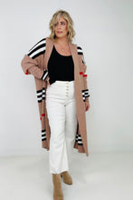 Load image into Gallery viewer, "The Burbs" Oversized Striped Knit Duster Cardigan