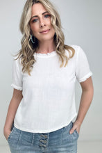 Load image into Gallery viewer, Gilli Frayed Short Sleeve Top
