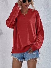 Load image into Gallery viewer, Dropped Shoulder Slit Hoodie ** 5-10 BUSINESS DAY SHIPPING!**