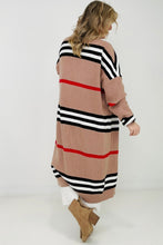Load image into Gallery viewer, "The Burbs" Oversized Striped Knit Duster Cardigan