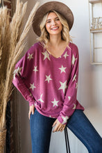 Load image into Gallery viewer, Hopely All Stars V-Neck Knit Oversized Top