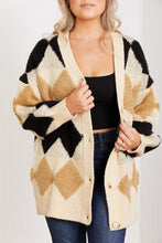 Load image into Gallery viewer, CY Fashion Know-It-All Full Size Argyle Longline Cardigan