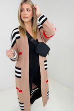 Load image into Gallery viewer, "The Burbs" Oversized Striped Knit Duster Cardigan
