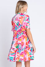 Load image into Gallery viewer, GeeGee Printed Short Sleeve Ruffle Hem Dress