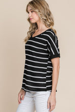 Load image into Gallery viewer, BOMBOM Simple Goals Waffle Knit Striped Tee