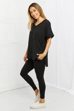Load image into Gallery viewer, Zenana Self Love Full Size Brushed DTY Microfiber Lounge Set in Black