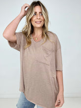Load image into Gallery viewer, Zenana "Allie" Tri Blend Oversized Front Pocket Boyfriend Tee