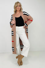 Load image into Gallery viewer, "The Burbs" Oversized Striped Knit Duster Cardigan
