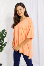 Load image into Gallery viewer, Zenana Neon Lights Full Size Raw Edge Pocket Tee