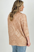 Load image into Gallery viewer, BiBi Aztec Print French Terry V Neck Top