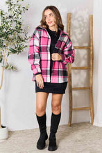 Load image into Gallery viewer, Double Take Plaid Button Up Collared Neck Jacket