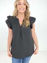 Load image into Gallery viewer, Zenana Woven Airflow Ruffled Sleeve High-Low Top