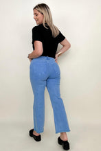 Load image into Gallery viewer, Zenana Acid Washed High Waist Frayed Hem Cropped Kick Flare Jeans