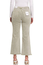 Load image into Gallery viewer, Zenana Acid Washed High Waist Frayed Hem Cropped Kick Flare Jeans
