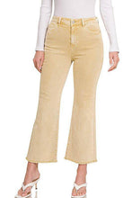Load image into Gallery viewer, Zenana Acid Washed High Waist Frayed Hem Cropped Kick Flare Jeans