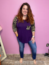 Load image into Gallery viewer, Eggplant Animal Vibes Raglan tee