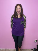 Load image into Gallery viewer, Eggplant Animal Vibes Raglan tee