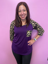 Load image into Gallery viewer, Eggplant Animal Vibes Raglan tee