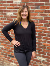 Load image into Gallery viewer, Essential Basic v-neck tee in black