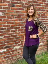 Load image into Gallery viewer, Eggplant Animal Vibes Raglan tee