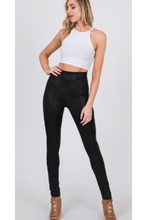 Load image into Gallery viewer, Dark as night textured faux leather leggings