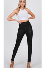Load image into Gallery viewer, Dark as night textured faux leather leggings
