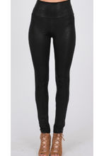 Load image into Gallery viewer, Dark as night textured faux leather leggings