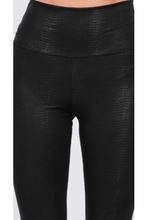 Load image into Gallery viewer, Dark as night textured faux leather leggings