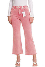 Load image into Gallery viewer, Zenana Acid Washed High Waist Frayed Hem Cropped Kick Flare Jeans