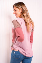 Load image into Gallery viewer, Heimish Full Size Color Block Exposed Seam Waffle-Knit Top