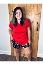 Load image into Gallery viewer, V neck tee in red- FINAL SALE!