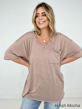 Load image into Gallery viewer, Zenana "Allie" Tri Blend Oversized Front Pocket Boyfriend Tee