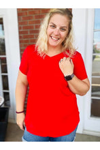 Load image into Gallery viewer, V neck tee in red- FINAL SALE!
