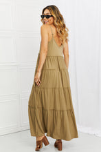 Load image into Gallery viewer, Zenana Full Size Spaghetti Strap Tiered Dress with Pockets in Khaki