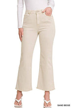 Load image into Gallery viewer, Zenana Acid Washed High Waist Frayed Hem Cropped Kick Flare Jeans