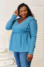 Load image into Gallery viewer, Jade By Jane Full Size Frill Trim Babydoll Blouse