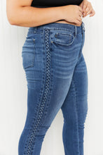 Load image into Gallery viewer, Judy Blue Stevie Full Size Mid-Rise Braided Detail Relaxed Jeans