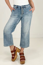 Load image into Gallery viewer, Judy Blue High Waist Button Fly Vintage Wasg Crop Wide Leg Jeans