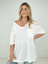 Load image into Gallery viewer, Zenana "Allie" Tri Blend Oversized Front Pocket Boyfriend Tee