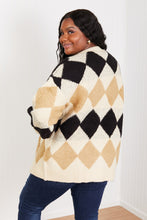 Load image into Gallery viewer, CY Fashion Know-It-All Full Size Argyle Longline Cardigan