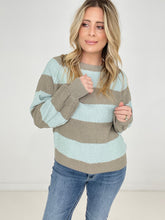 Load image into Gallery viewer, Round Neck Long Sleeve Colorblock Sweater