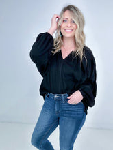 Load image into Gallery viewer, Split V Neck Dolman Sleeve Top