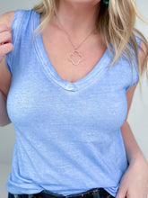 Load image into Gallery viewer, Zenana Washed Raw Edge V-Neck Tank Top