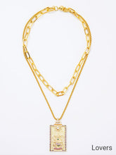 Load image into Gallery viewer, Melania Clara Double Layer Enamel Fortune Tarot Cards Pendant Necklace