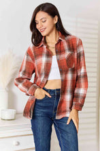 Load image into Gallery viewer, Double Take Plaid Collared Neck Long Sleeve Shirt