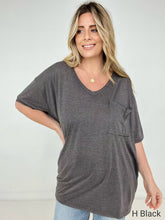 Load image into Gallery viewer, Zenana "Allie" Tri Blend Oversized Front Pocket Boyfriend Tee