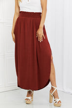 Load image into Gallery viewer, Zenana It's My Time Full Size Side Scoop Scrunch Skirt in Dark Rust
